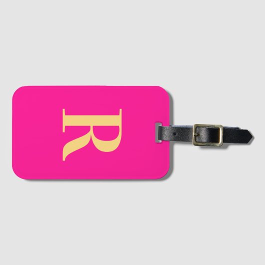 Modernes einfaches Monogramm Gepäckanhänger (Vorderseite (Horizontal))