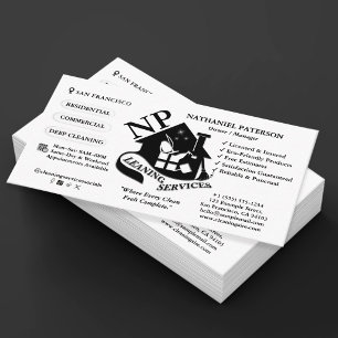 Modernes einfaches Monogramm-Logo Reinigungsdienst Visitenkarte