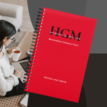 Modernes, einfaches Monogramm-Logo, rot, schwarz