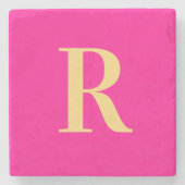 Modernes einfaches Monogramm Steinuntersetzer (Vorderseite)