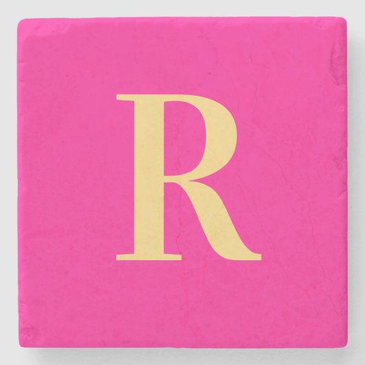 Modernes einfaches Monogramm Steinuntersetzer (Vorderseite)