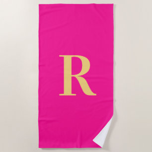 Modernes einfaches Monogramm Strandtuch