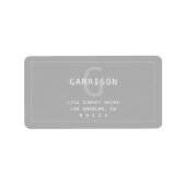 Modernes, einfaches Monogramm und Adresse | Light  Adressaufkleber (Vorne)