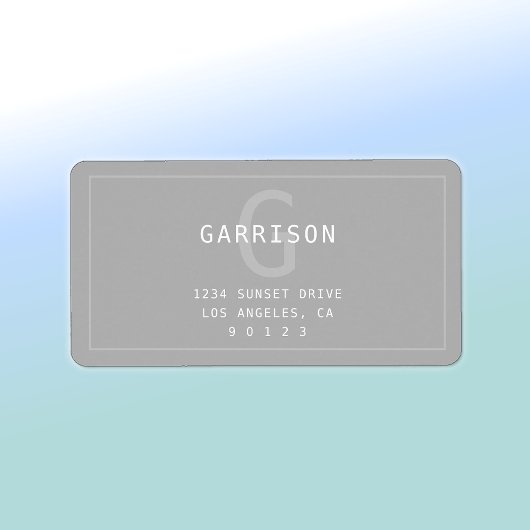Modernes, einfaches Monogramm und Adresse | Light  Adressaufkleber
