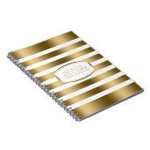 Modernes, einfaches Muster aus Gold und Weiß Notizblock (Rechte Seite)