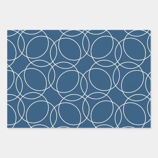 Modernes einfaches Muster in Blau Geschenkpapier Set (Vorderseite 2)