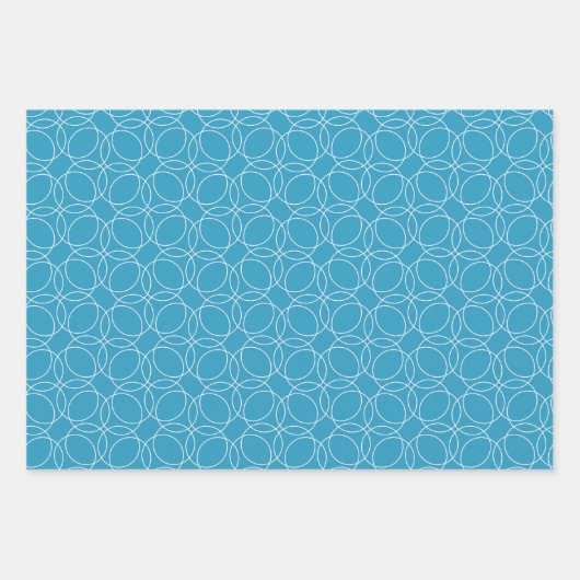 Modernes einfaches Muster in Blau Geschenkpapier Set (Vorderseite)