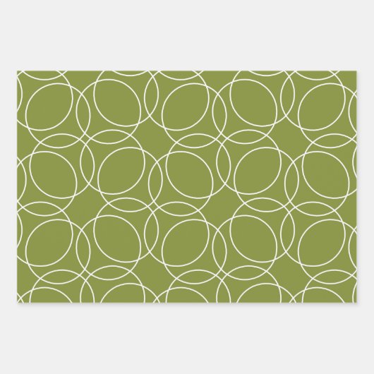 Modernes einfaches Muster in Grün Geschenkpapier Set (Vorderseite 3)