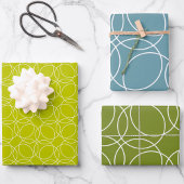 Modernes einfaches Muster in Grün Geschenkpapier Set