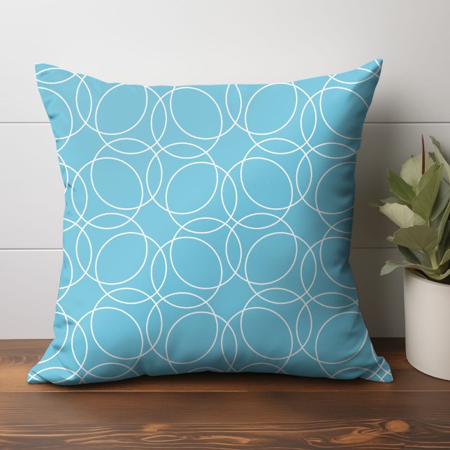 Modernes, einfaches Muster Kissen (circle pattern throw pillow in light blue)