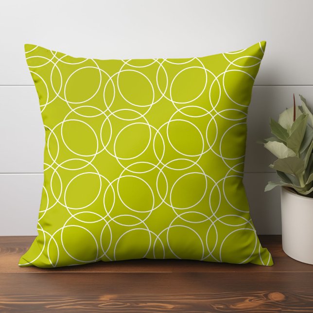 Modernes, einfaches Muster Kissen (geometric circle pattern throw pillow home decor in light green)