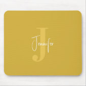 Modernes, einfaches Name & erstes Monogramm Gold Mousepad (Vorne)