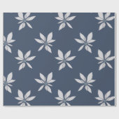 Modernes einfaches Navy Blue Floral Muster Geschenkpapier (Flach)