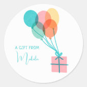 Modernes, einfaches Niedliches Personalisiertes Ge Runder Aufkleber (Vorderseite)