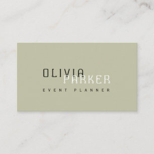 Modernes, einfaches Olive Minimalistisch Visitenkarte