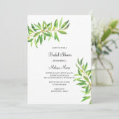 Modernes, einfaches Olivenzweig Brautparty Einladung (Stehend Vorderseite)