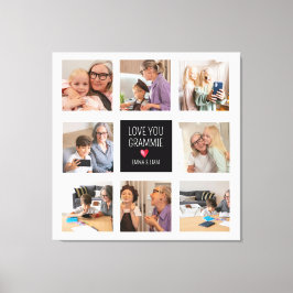 Modernes einfaches Oma Herz 8 Foto Collage Custom Leinwanddruck