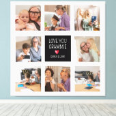 Modernes einfaches Oma Herz 8 Foto Collage Custom Leinwanddruck (Insitu (Holzboden))