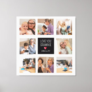 Modernes einfaches Oma Herz 8 Foto Collage Custom Leinwanddruck