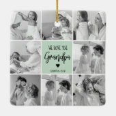 Modernes, einfaches Opa je Pastell Minze Geschenk Keramikornament (Rückseite)