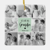 Modernes, einfaches Opa je Pastell Minze Geschenk Keramikornament (Vorderseite)