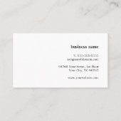 Modernes, einfaches Papier Black Consultant Visitenkarte (Rückseite)