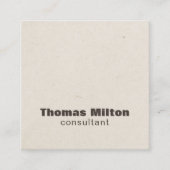 Modernes, einfaches Papier Textur Brown Consultant Quadratische Visitenkarte (Vorderseite)