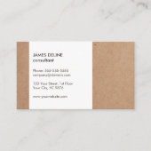 Modernes, einfaches Pappbrett White Consultant Visitenkarte (Vorderseite)