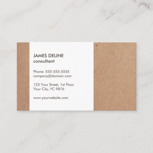 Modernes, einfaches Pappbrett White Consultant Visitenkarte (Vorderseite)