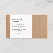 Modernes, einfaches Pappbrett White Consultant Visitenkarte (Vorderseite)