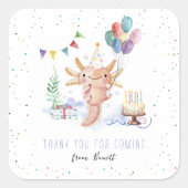 Modernes, einfaches Party-Tier Vielen Dank klassis Quadratischer Aufkleber (Vorderseite)