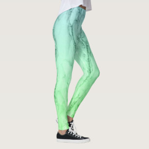 Modernes, einfaches, pastellblaues Minzgrün Leggings
