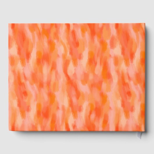 Modernes, einfaches Peach Wedelbuch Gästebuch (Rückseite)