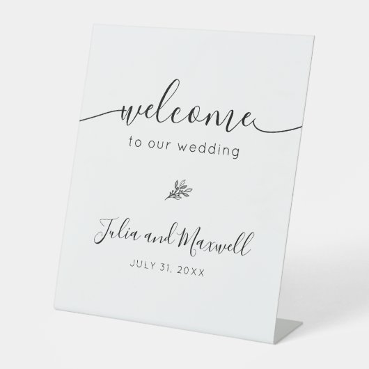 Modernes Einfaches Personalisiert Herzlich Willkom Sockelschild (Vorderseite)