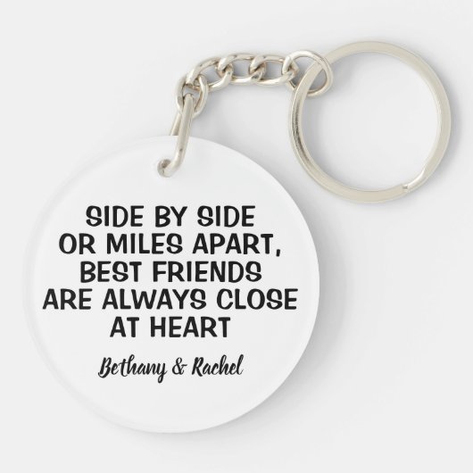 Modernes, einfaches Personalisiertes Best Friend F Schlüsselanhänger (Rückseite)