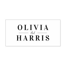 Modernes, einfaches personalisiertes Paar Permastempel