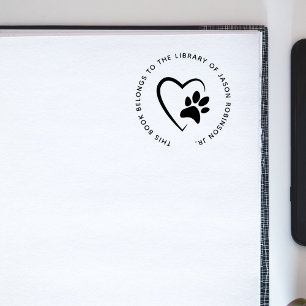 Modernes, einfaches Pet Hew Custom Library Book Gummistempel