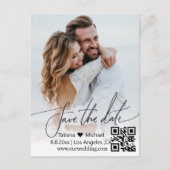modernes einfaches ql-Foto Save the Date Ankündigungspostkarte (Vorderseite)
