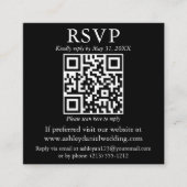 Modernes einfaches QR-Foto Hochzeit von Black UAWG Begleitkarte (Vorderseite)