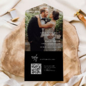 Modernes, einfaches QR-Hochzeitsstipendium All In One Einladung