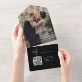 Modernes, einfaches QR-Hochzeitsstipendium All In One Einladung (Abreißen)