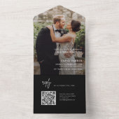 Modernes, einfaches QR-Hochzeitsstipendium All In One Einladung (Innen Boden)