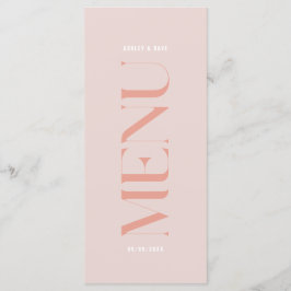 Modernes einfaches rosa Edge Wedding Menu Menükarte