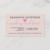 Modernes, einfaches Rosa-Script-Make-up 10 Treuekarte (Rückseite)