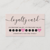 Modernes, einfaches Rosa-Script-Make-up 10 Treuekarte (Vorderseite)