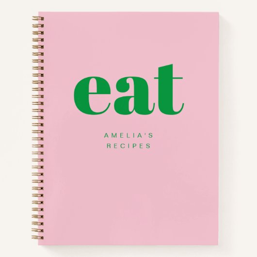 Modernes, einfaches Rosa und grünes, individuelles Notizblock (Vorderseite)