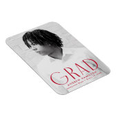 Modernes, einfaches Rotes Foto Abschluss Magnet (Rechte Seite)