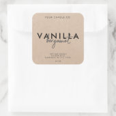 Modernes, einfaches Rustikales Kraft-Kerzensiegel Quadratischer Aufkleber (Tasche)