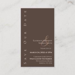 Modernes, einfaches Save the Date-Country Brown Visitenkarte