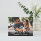 Modernes einfaches, Save the Date Skript-Foto Postkarte (Stehend Vorderseite)